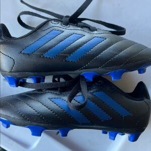 Adidas Kids Black and Blue Soccer Cleats